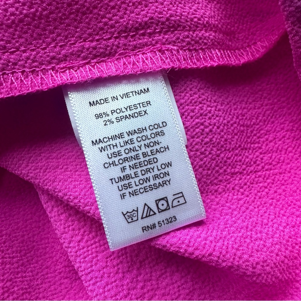 442. CeCe Hot Pink Short Sleeve Blouse NWT Size XL - Picture 6 of 6